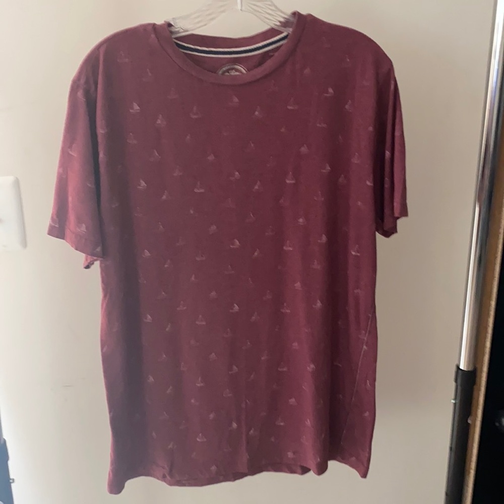 Denim & Flower Red Sailboat T Shirt Large